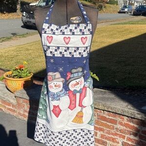 Snowman and Hearts Apron